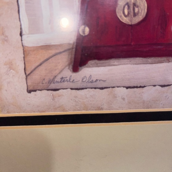 2 Wooden Print frames  by Winterle Olson, Signed Vintage Prints, Decorative - Picture 4 of 12